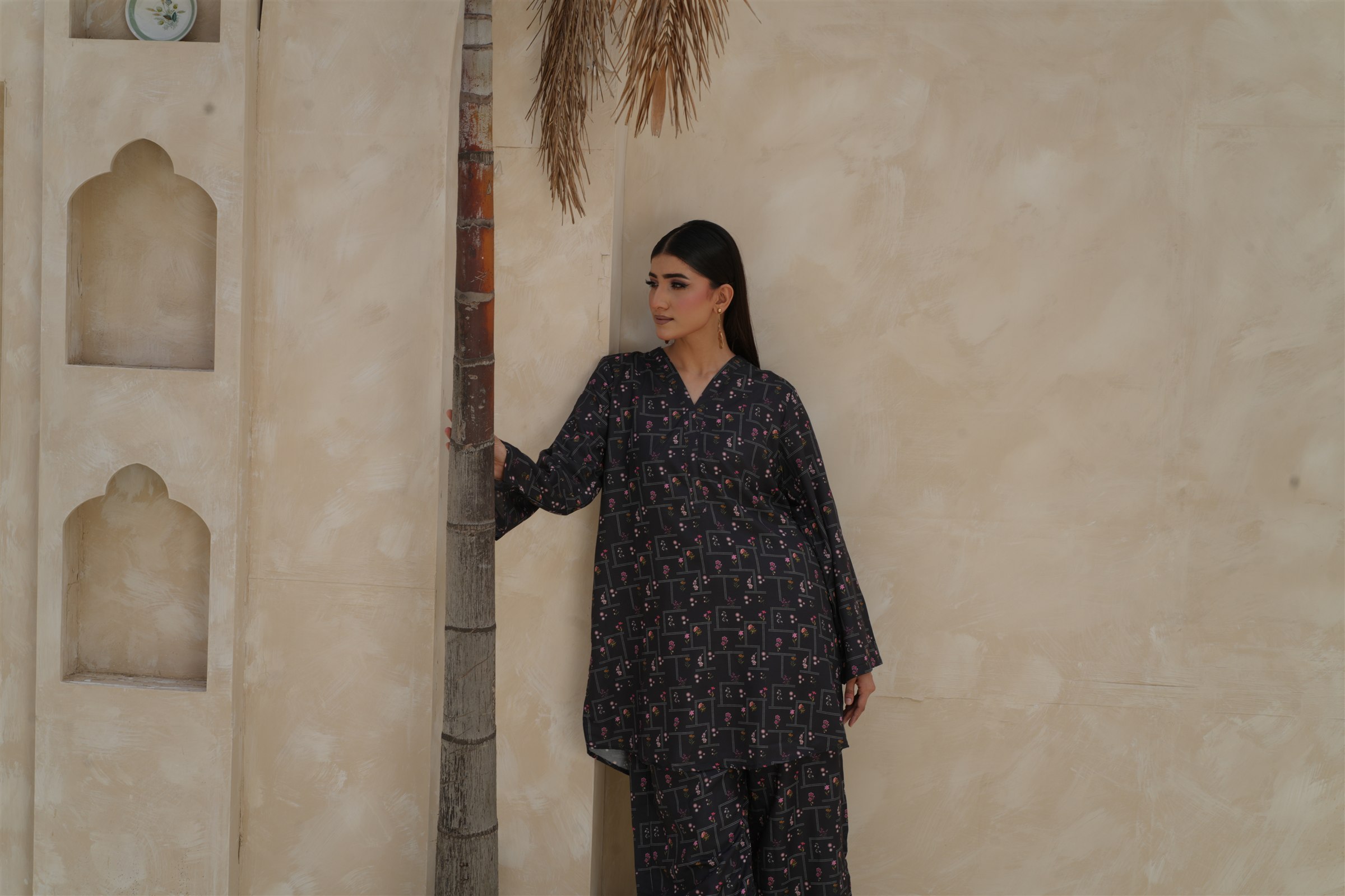 Husnara black embroidered outfit